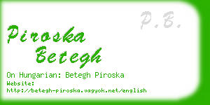 piroska betegh business card